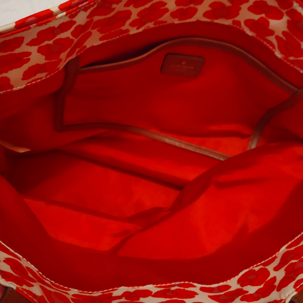 Kate Spade Red and Tan Leopard Print Tote - Picture 4 of 4